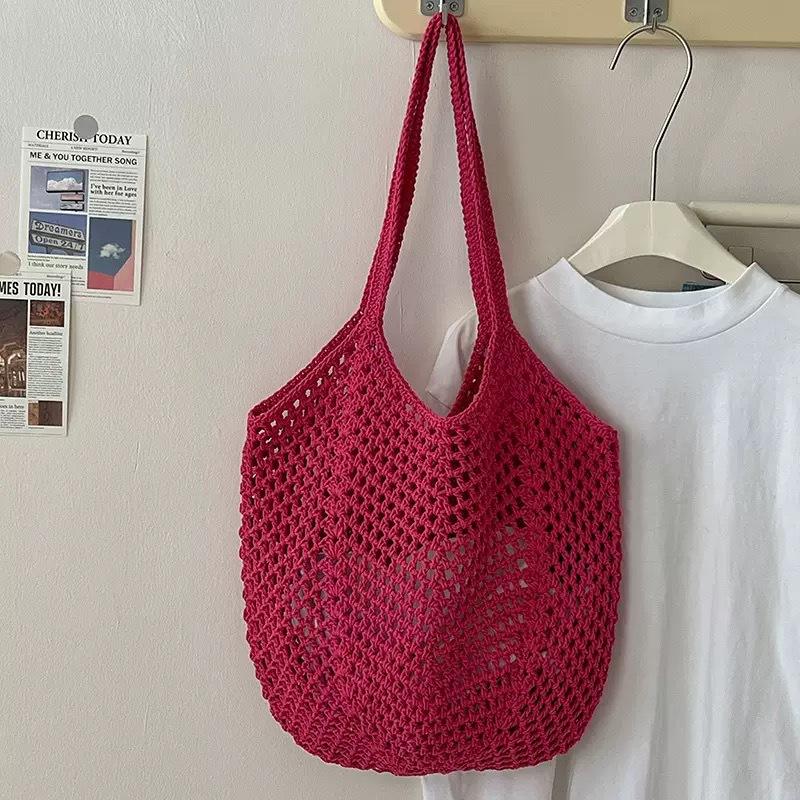 Large capacity tote bag woven bag summer shoulder bag women's hand-woven bag new holiday beach bag