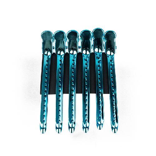 Metallfarbene Stahlklemme Edelstahl-Entenschnabelklemme Ein-Wort-Klemme Handdruck Wellblechklemme Friseursalon Styling Trennwand Positionierungsklemme