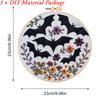 Halloween Embroidery Starter Kit Ghost & Gothic Stamped Cross Stitch Kits with Pattern & Embroidery Hoops for Adults & Beginners