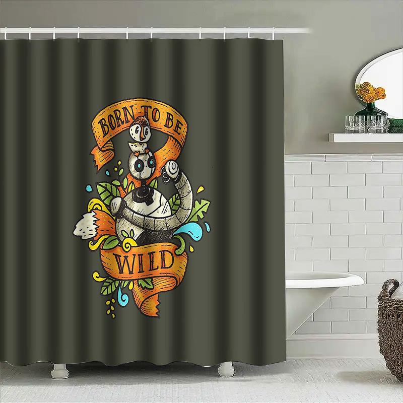 Raccoon Shower Curtain Woodland Animal Decor Bathroom Set Nature Forest Vibes Home Decor Vintage Aesthetic Wildlife Tapestry Wal