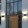 85 265V 3000 3200K Wasserdichte LED-Außenwandleuchte Quadratisch Aluminium Dimmbares Licht(Schwarz 10W)