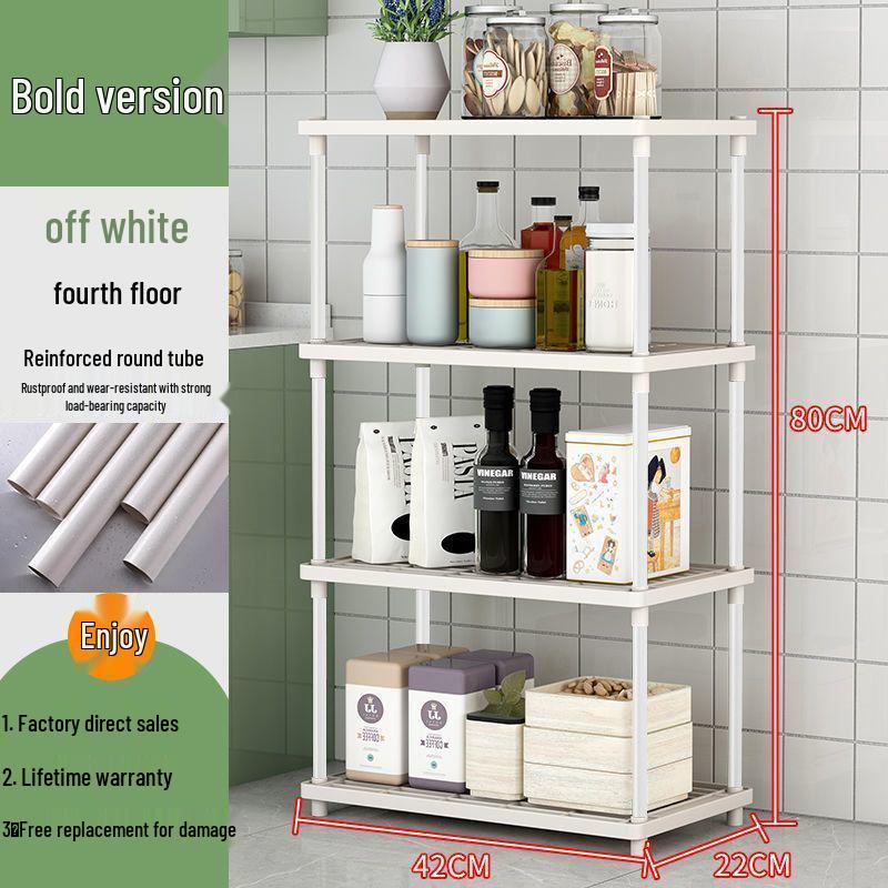 Mehrschichtiges, freistehendes Regal: Badezimmer-, Toiletten- und Küchenaufbewahrungslösung