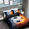 Duvet Cover Set, Water Fire Football Bedding Set Soft Duvet Cover For Bedroom Guest Room (1*Duvet Cover + 2*Pillow Shams)