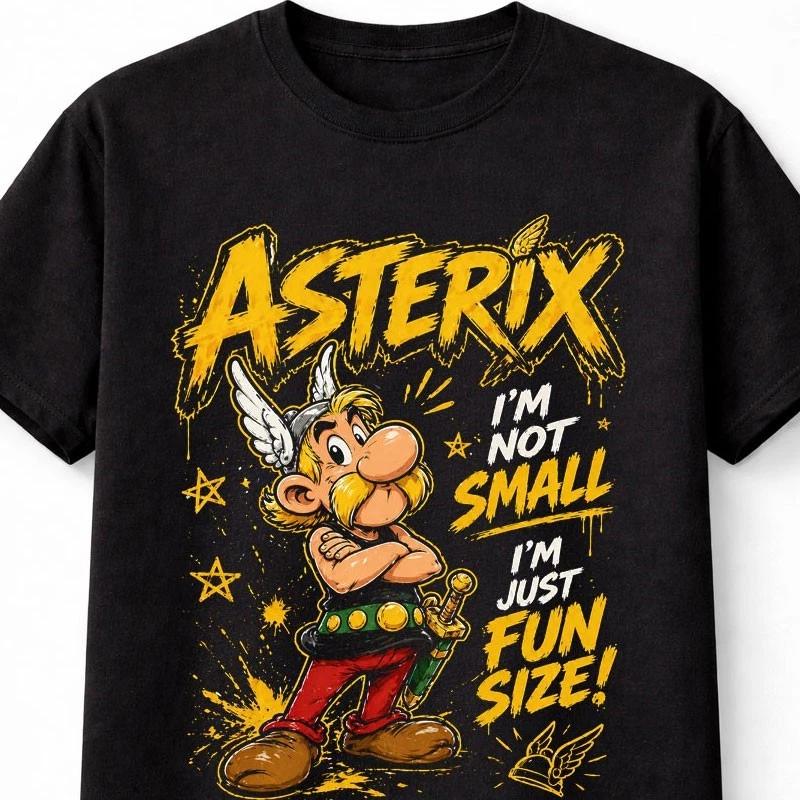 Asterix Funny Comic Character Graphic Cartoon Unisex TShirt S