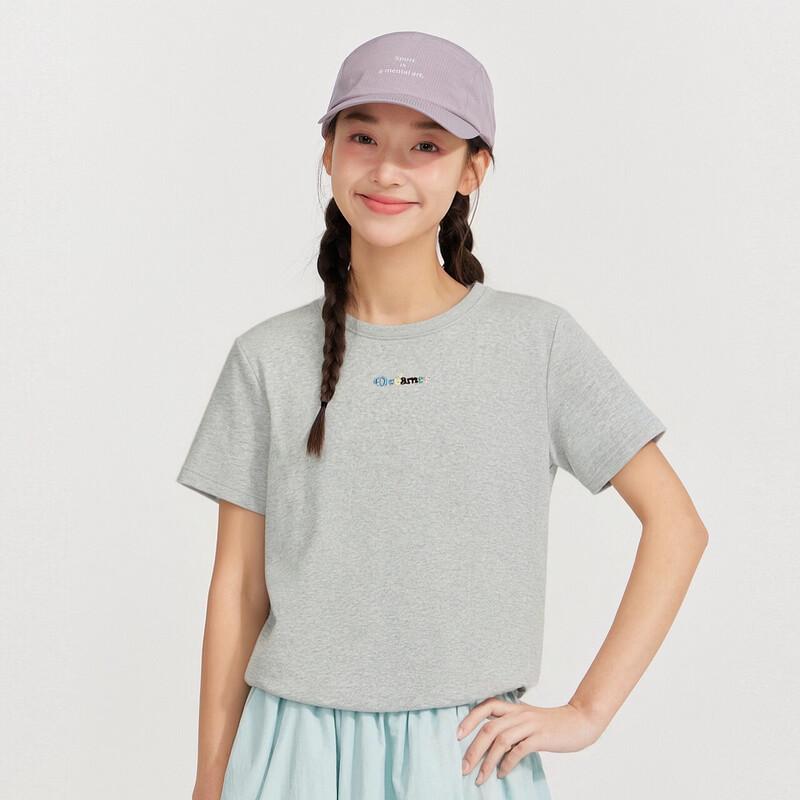 Deesha Girls' Summer Letter Embroidered Short Sleeve T-Shirt