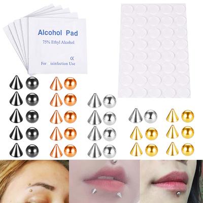 Nep Lip Stud Ring Neusring Wenkbrauwring Kuiltje Sticker Piercing Sieraden