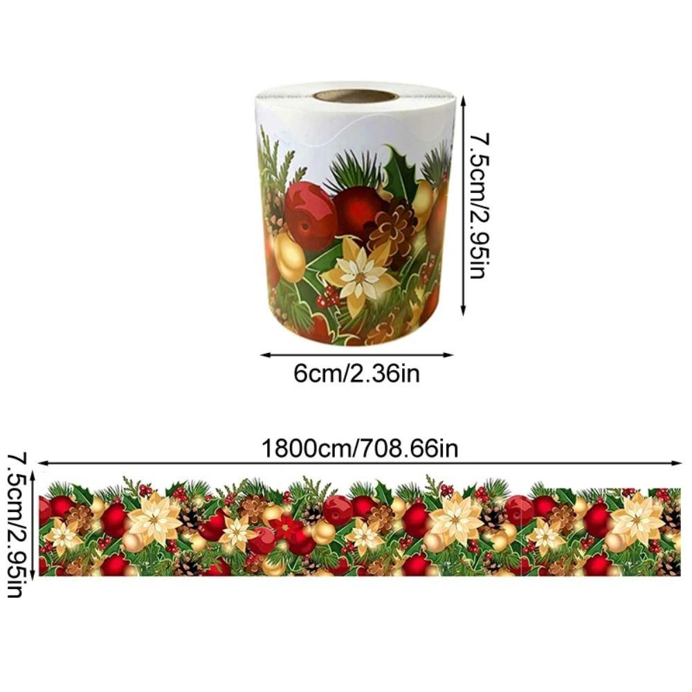 Self-Adhesive Christmas Trim Border Sticker Handmade Label Stickers Crafts Xmas Flower  Festive