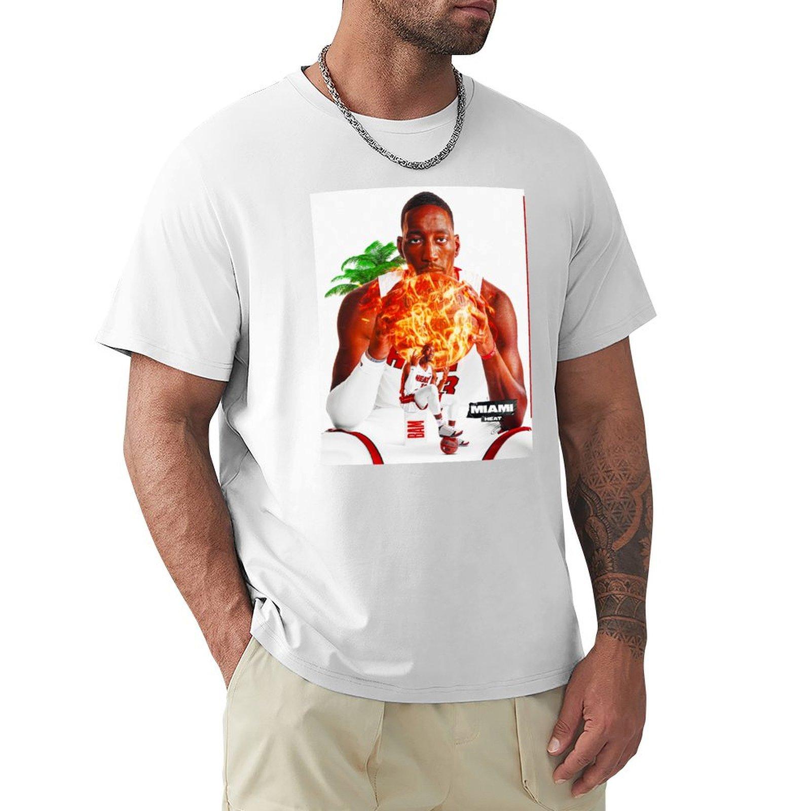 Bam Adebayo Tshirt Casual Fashion Short Sleeve Cotton Tshirt S