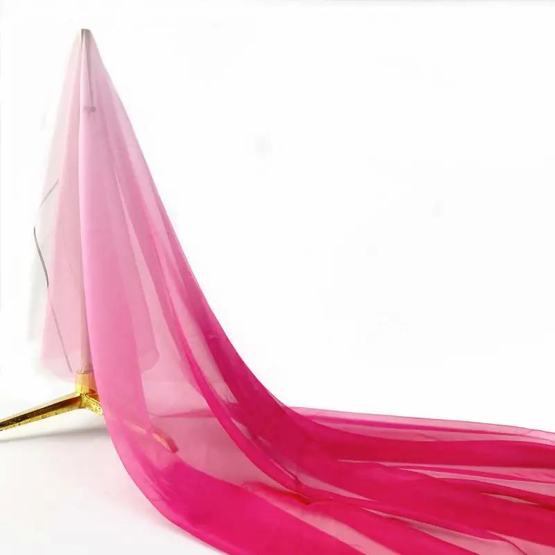 30D Szyfon Tencel Kolor Gradientowy Cienka Tkanina Ubrania Sceniczne Sukienki Koszule DIY Dekoracja Domu 100x150cm