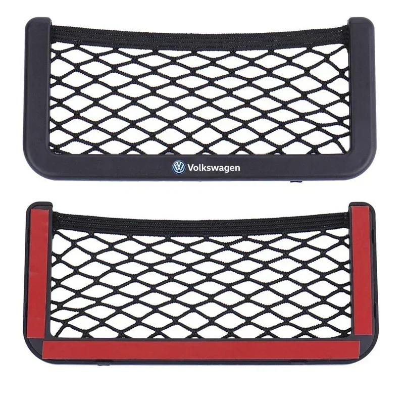 עבור VOLKSWAGEN VW רכב תיק אחסון מארגן פנימי כיס רשת לטלפון עבור Volkswagen Touareg Passat Beetle Tiguan Caddy Jetta Golf