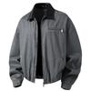 American Vintage Washed Lapel Cargo Jacket Men Loose Fit Outdoors Casual Coat Autumn Winter Streetwear Outerwear
