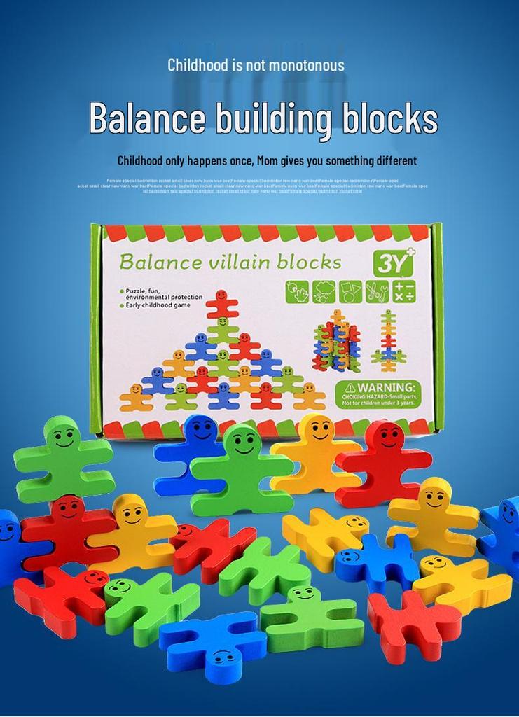 Creative Balance Little People Wooden Building Blocks: Interactive Educational Toy for Early Childhood Development and Stack High Games