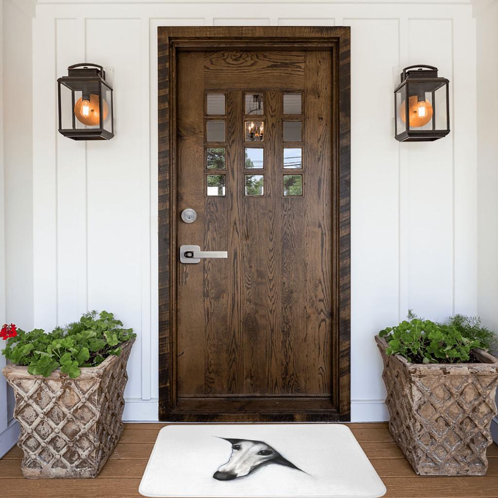 Daffodil Hound Dog Front Door Mat Anti-Slip Indoor Quick Dry Whippet Greyhound Doormat Kitchen Bedroom Entrance Rug Carpet