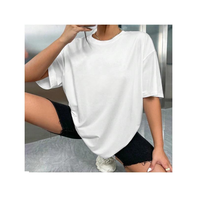 180g Large Size Women'S T-shirt  Hippopotamus As A Christmas Gift"  Casual Crew Neck Short Sleeved Top, Suitable for Holiday