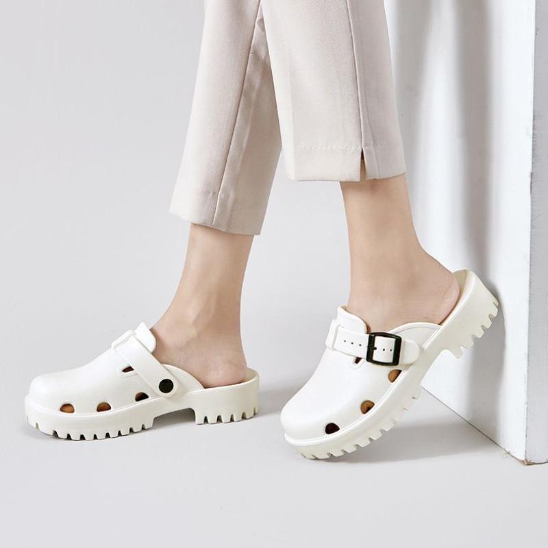 Fashion Slides Black Round Toe Women's Mules Slippers and Ladies Sandals Platform Shoes New Fashion Casual Wholesale Original Pvc Eva 39