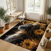 Cat Theme Crystal Velvet Rug Personalized Custom Name Text Soft Floor Mat Home Decor