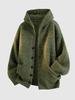 Men's Hooded Knit Cardigan - Heavyweight, Loose, Casual Style for Autumn/Winter