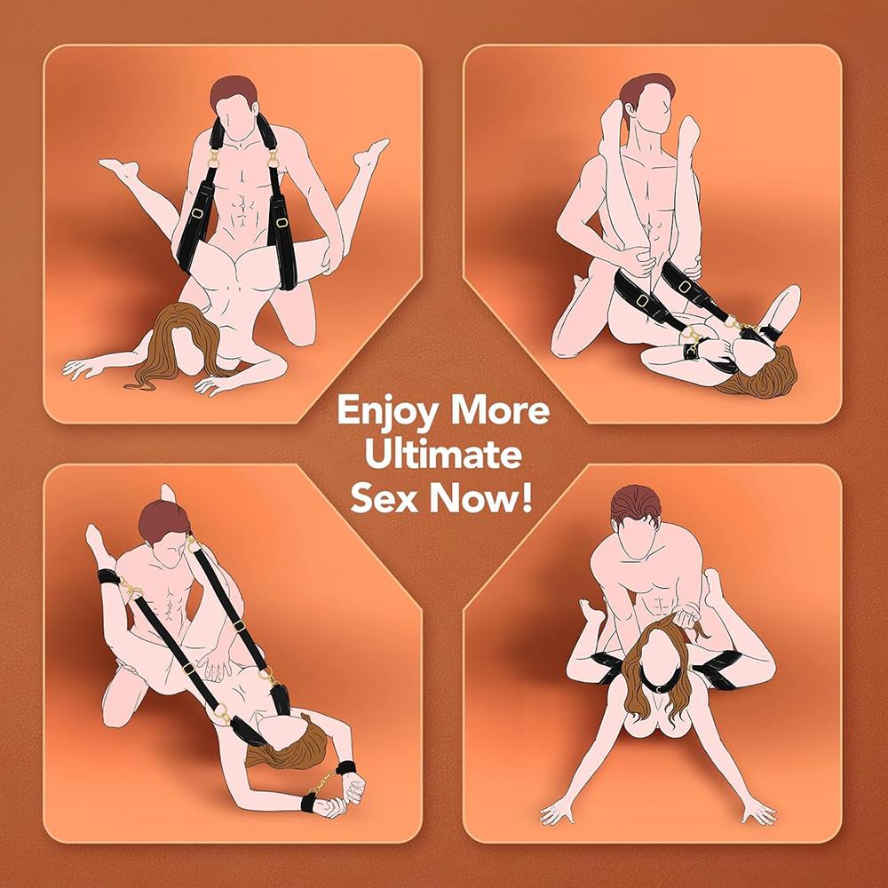 Obedience Slave Sex Bondage Strap Wrist Thigh Cuffs  Restraints Open Anal Sex Toys Women Blindfold Couples SM Games