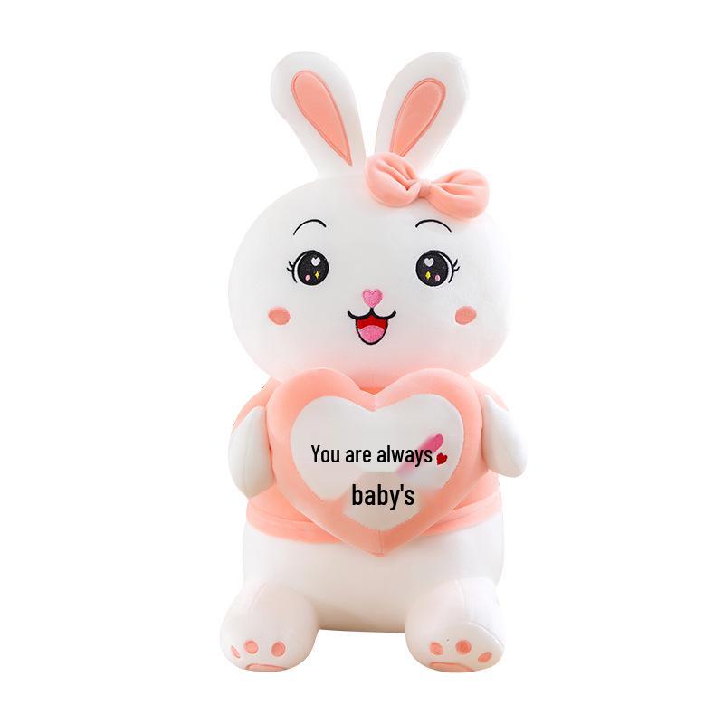 Cute Heart Rabbit Plush Couple Toy - Large Hugging Pillow Doll - Perfect Gift for Girls