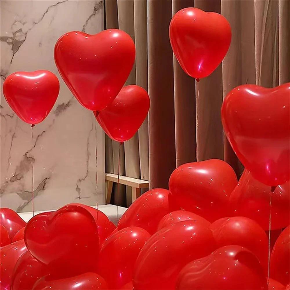 

Heart-Shaped Latex Balloons DIY Romantic Decor Kit for Valentine s Day Wedding Anniversary Parties Festive Celebration Supplies 100pcs