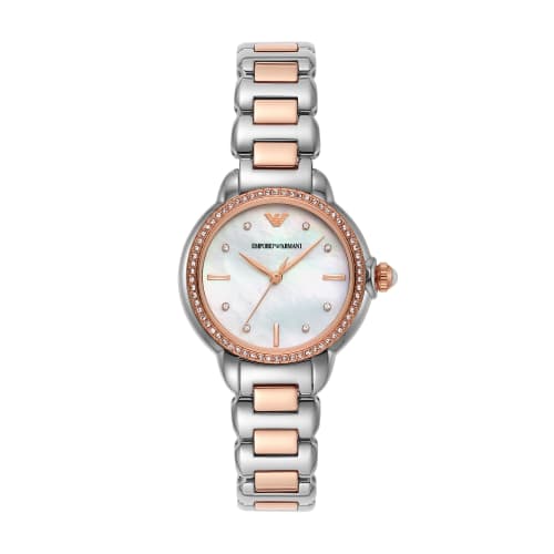 

Двухцветные часы Emporio Armani с тремя стрелками из нержавеющей стали