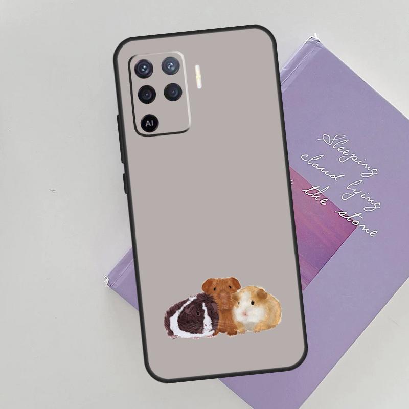 Cute Cartoon Guinea Pig Cover For Oppo A78 A98 A74 A54 A94 A15 A16 A17 A52 A72 A76 A96 A53 A57S A58 A5 A9 Phone Case