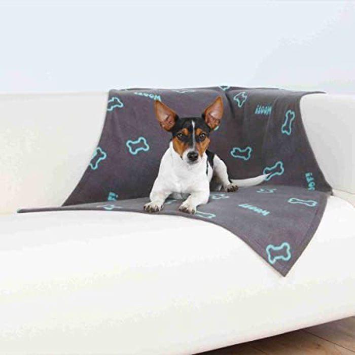 Couverture Pour Chien - Trixie - Kenny - Peluche Douce - 75x50 Cm - Bleu