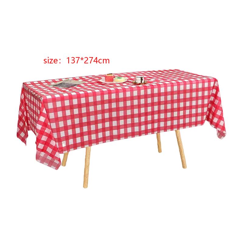 Red Black Checkered Disposable Tablecloth Wedding Birthday Party Indoor Outdoor Picnic Table Cover Plastic Waterproof Tablecloth