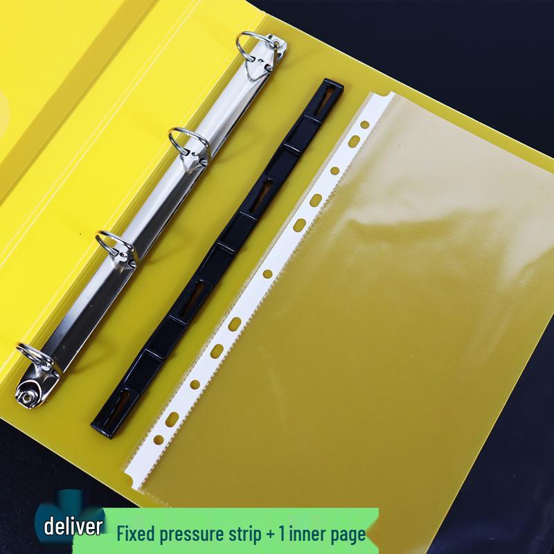 Clear A4 D-Ring Four-Hole Binder - Transparent Cover for Loose-Leaf Pages.