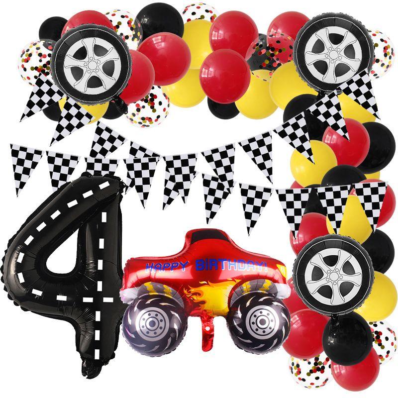 Racing-themed Party Balloon Set for Children's Birthday Party Decorations