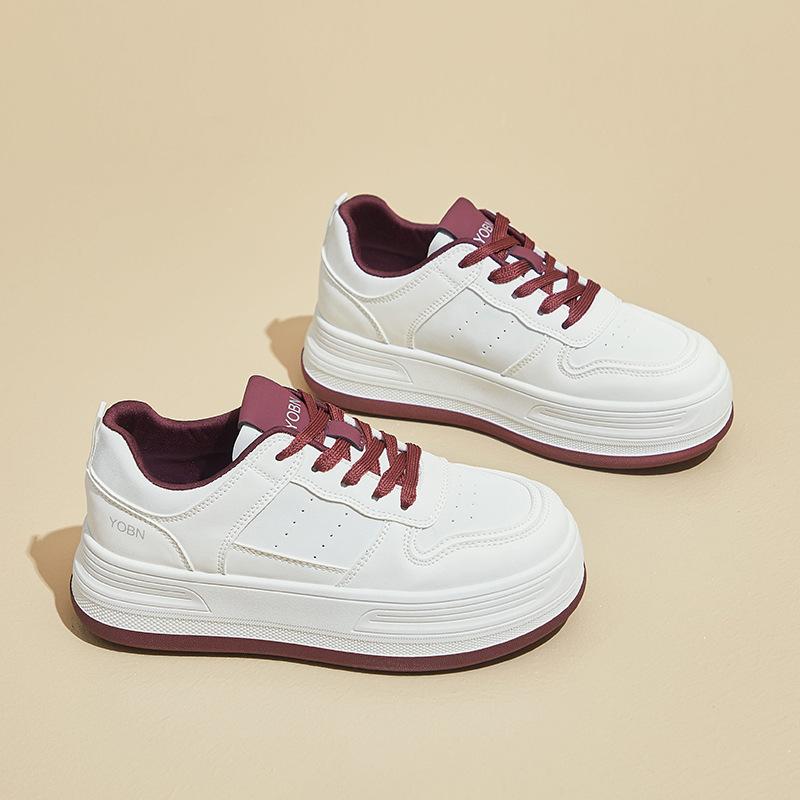 

Повседневные кроссовки на толстой платформе для женщин, нескользящие кроссовки для ходьбы со шнуровкой, легкие кроссовки для бега, женские удобные теннисные туфли из искусственной кожи 40