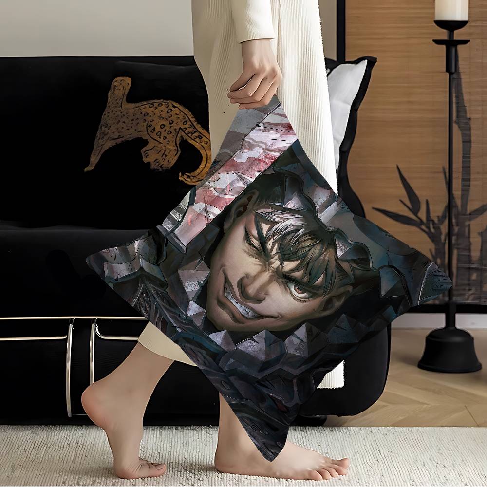 Anime Berserk Cushion Cover Car Throw Pillow Case For Sofa Car Christmas Gift 40X40Cm 45X45Cm