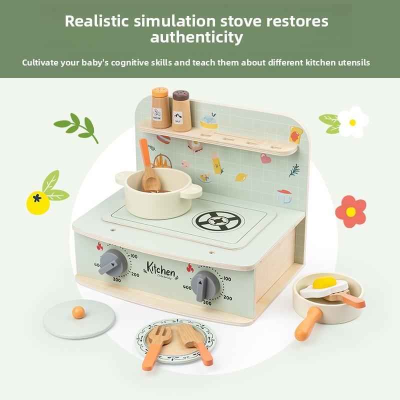 Wooden Mini Simulation Kitchen Utensil Set Children Toys For Imaginative Role Play