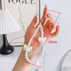 Korea Cute White Bow Heart Pearl Phone Chain for Women Girls Telephone Beaded Lanyard Anti-Lost Accessories Car Jewelry Gift