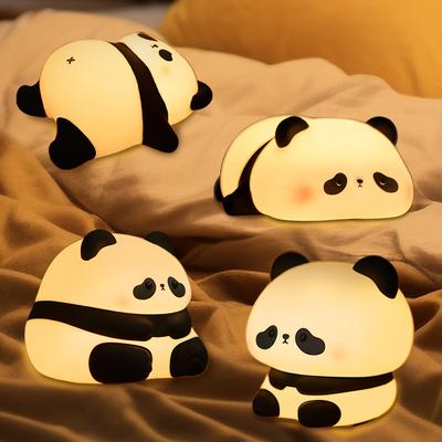 USB dobíjecí LED noční světlo panda kreslené zvířecí silikonová lampa načasování noční dekorace pro děti spánek noční světlo dárky k narozeninám
