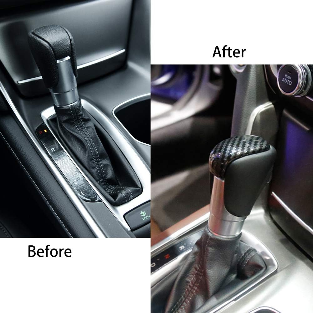 Ramecar Gear Shift Knob Shifter Trim for Honda Accord 10th 2018 2019 2020 2021 2022, ABS Carbon Fiber 1pc