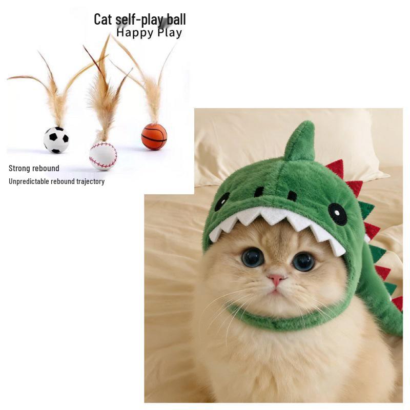 Grenzüberschreitende Katze Hai Dinosaurier Plüsch Haustierhut - Niedliche und Lustige Fotografie Requisite