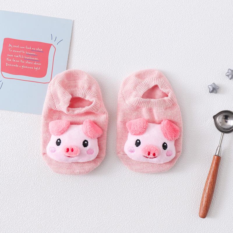 Spring & Autumn 2023 Baby Non-slip Invisible Socks: 3D Cartoon Doll Floor Socks