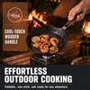 Wooden Handle BBQ Grilling Pan Folding Barbecue Plate Outdoor Grill Topper  Kitchen Roasting