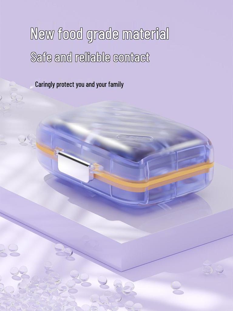 Portable 7-Grid Moisture-Proof Pill Box for Daily Medication