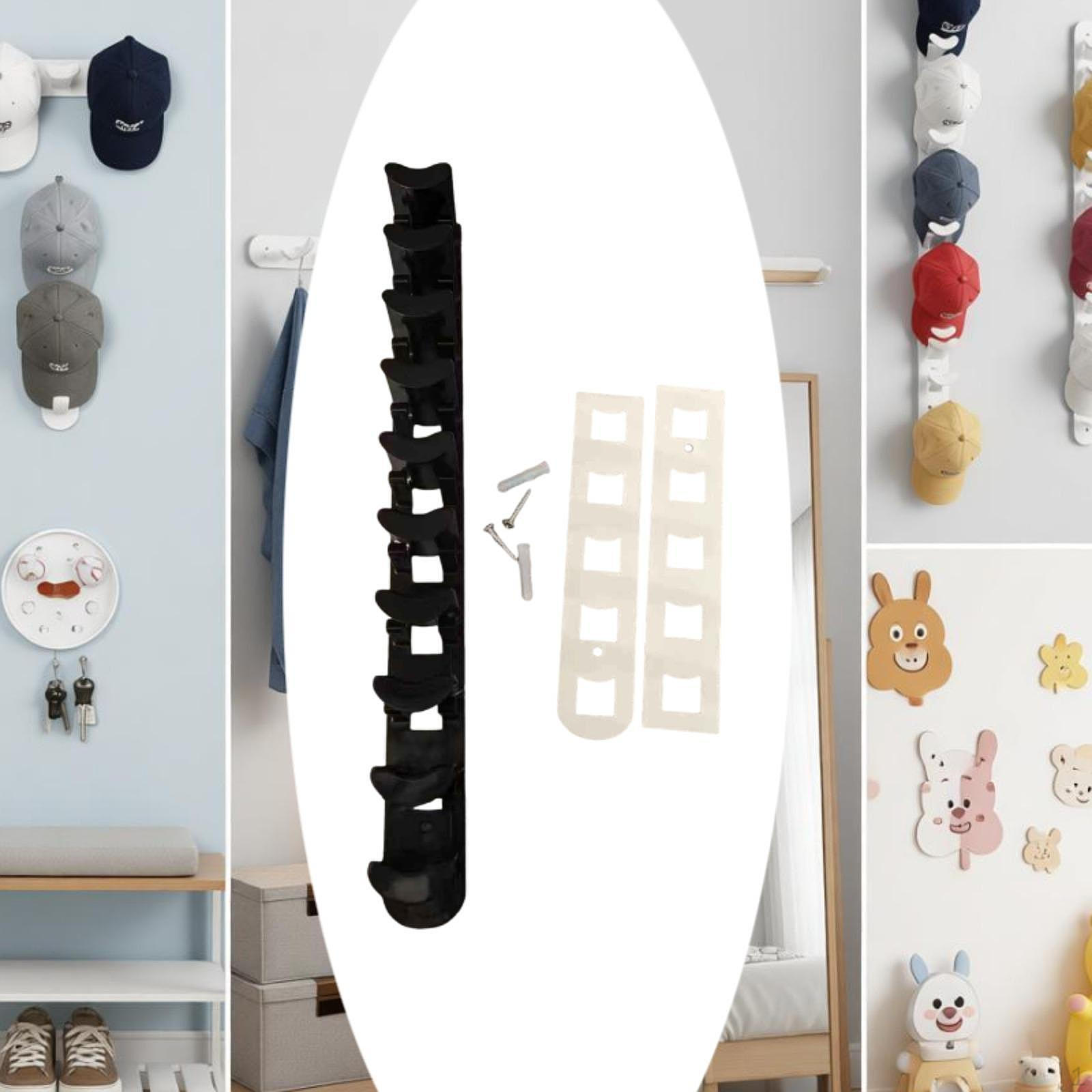 Baseball Cap Rack Display Multi Functional Lightweight Space Saving Wall Hanging for Living чёрный 1070₽