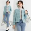 Women's Lightweight Down Cotton Coat Solid Color Minimalist Short Autumn Winter Thin Casual Portable Liner Jacket