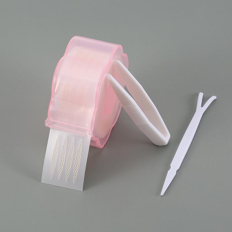 

Water Activated Lace Double Eyelid Tape with Applicator and Tweezers for Natural Look Easy to Use and Durable Adhesive Strips for Eyelid Shaping One Size розовый