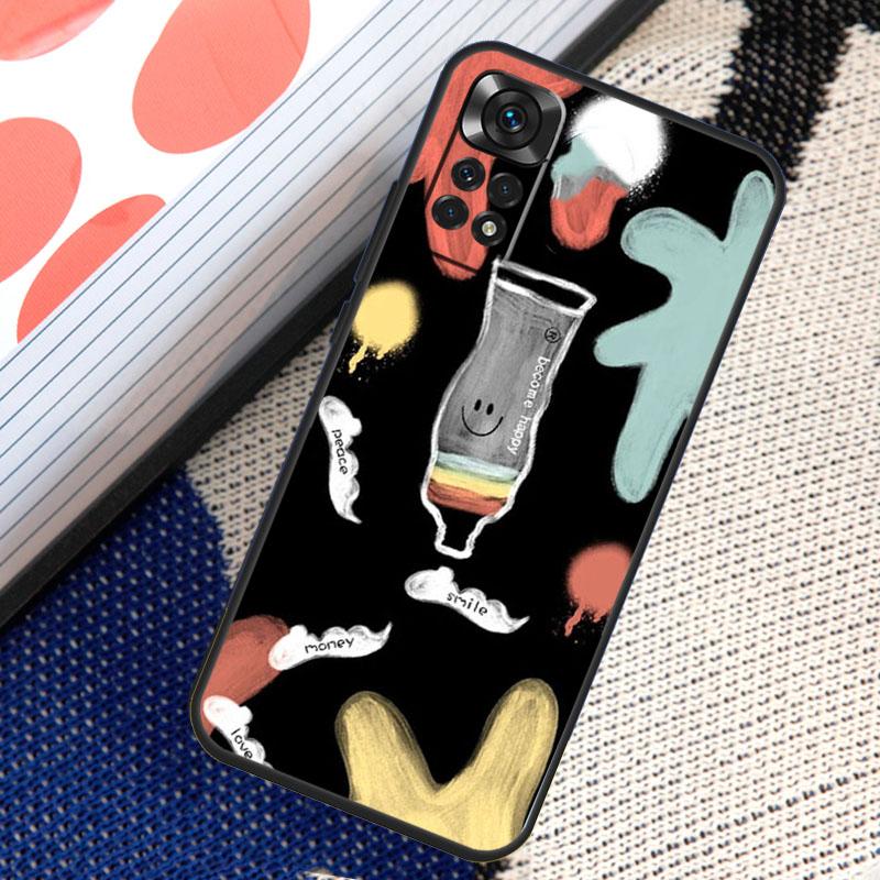 Smile Face Happy Cute Case For Xiaomi Redmi Note 8 9 10 11 12 Pro 8T 9S 10S 11S Redmi 12C 9C 9T 10A 10C Cover