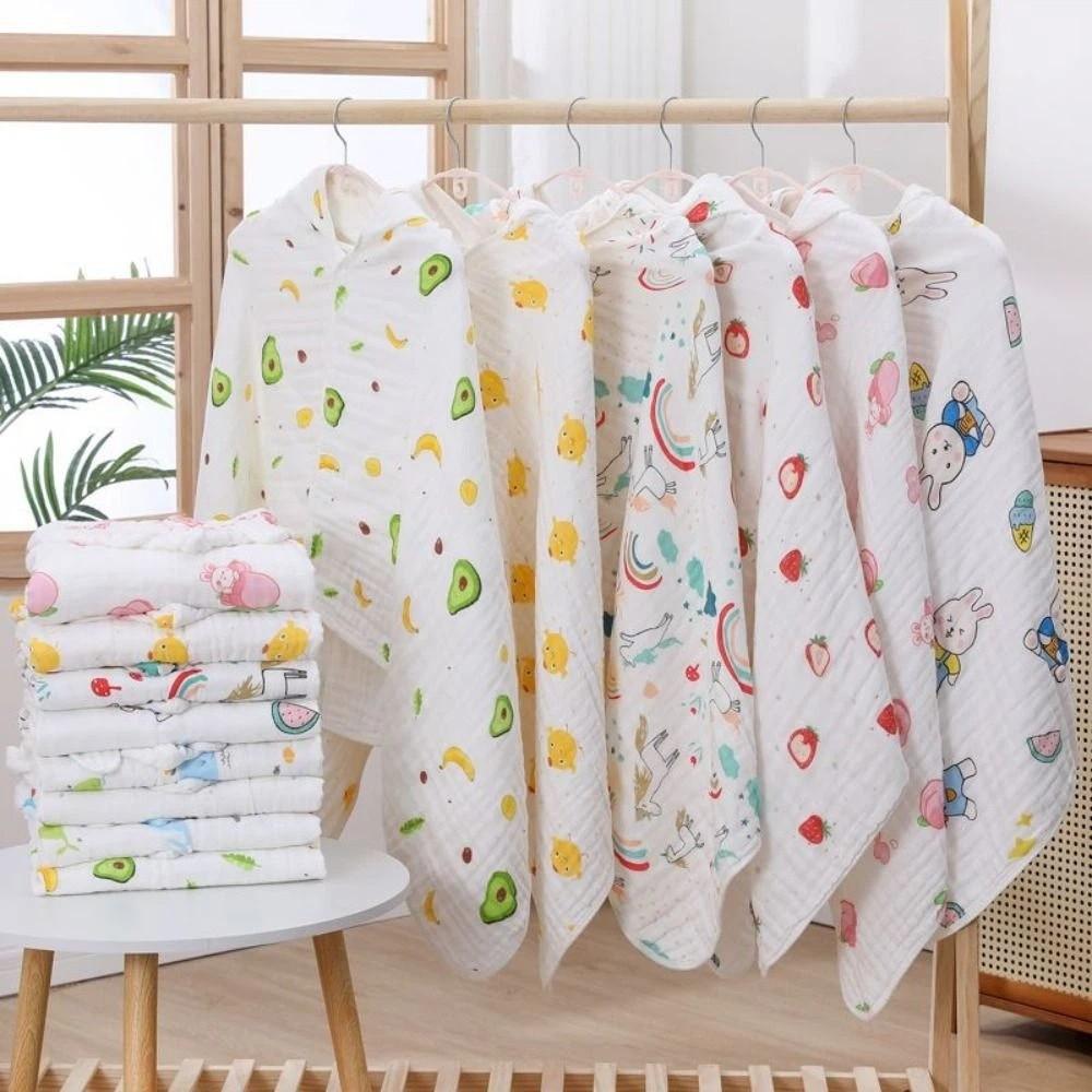 Cloak Cotton Hooded Cape Towels Rabbit Cute Cartoon Blanket Wrap Absorbent Gauze Sleepwear Bathrobe Swimming