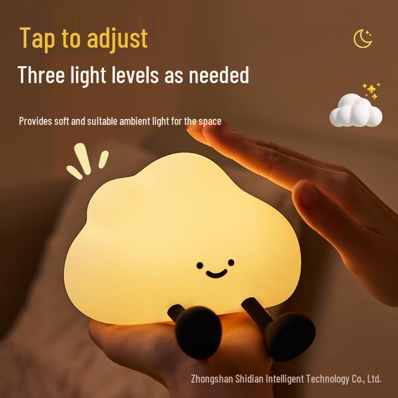 Cloud Silicone Night Light: Cute Bedside Lamp & Sleep Companion Gift for Kids