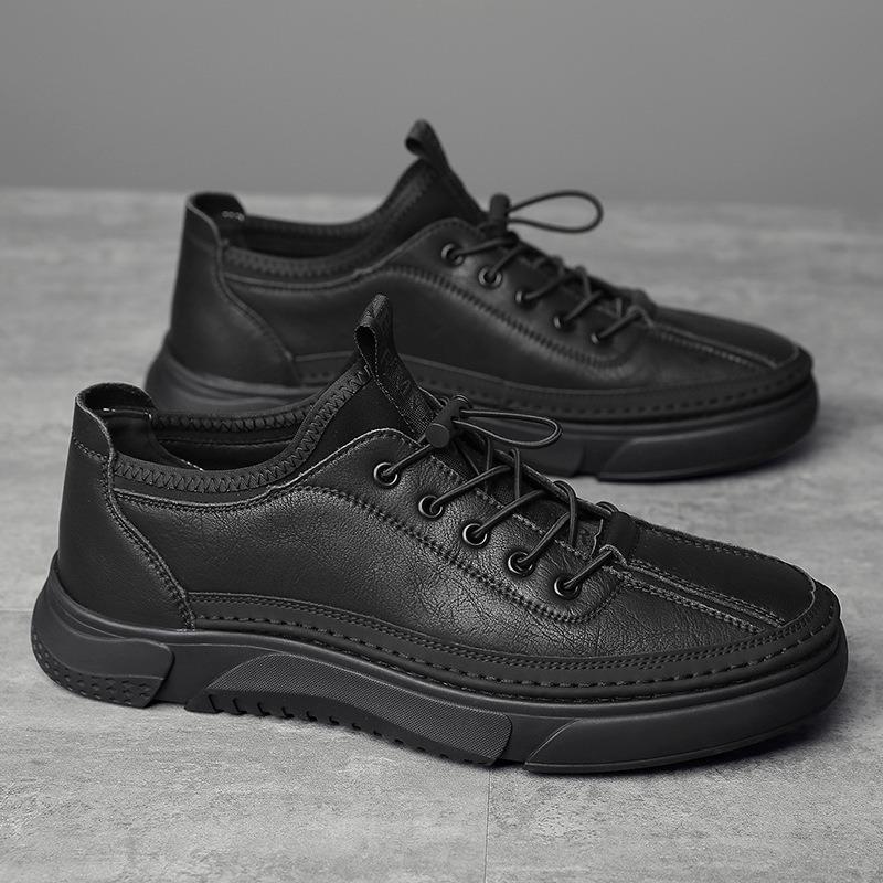 Spring and summer new casual leather shoes men's leather board shoes trend fashion sports men's single shoes velvet cotton shoes