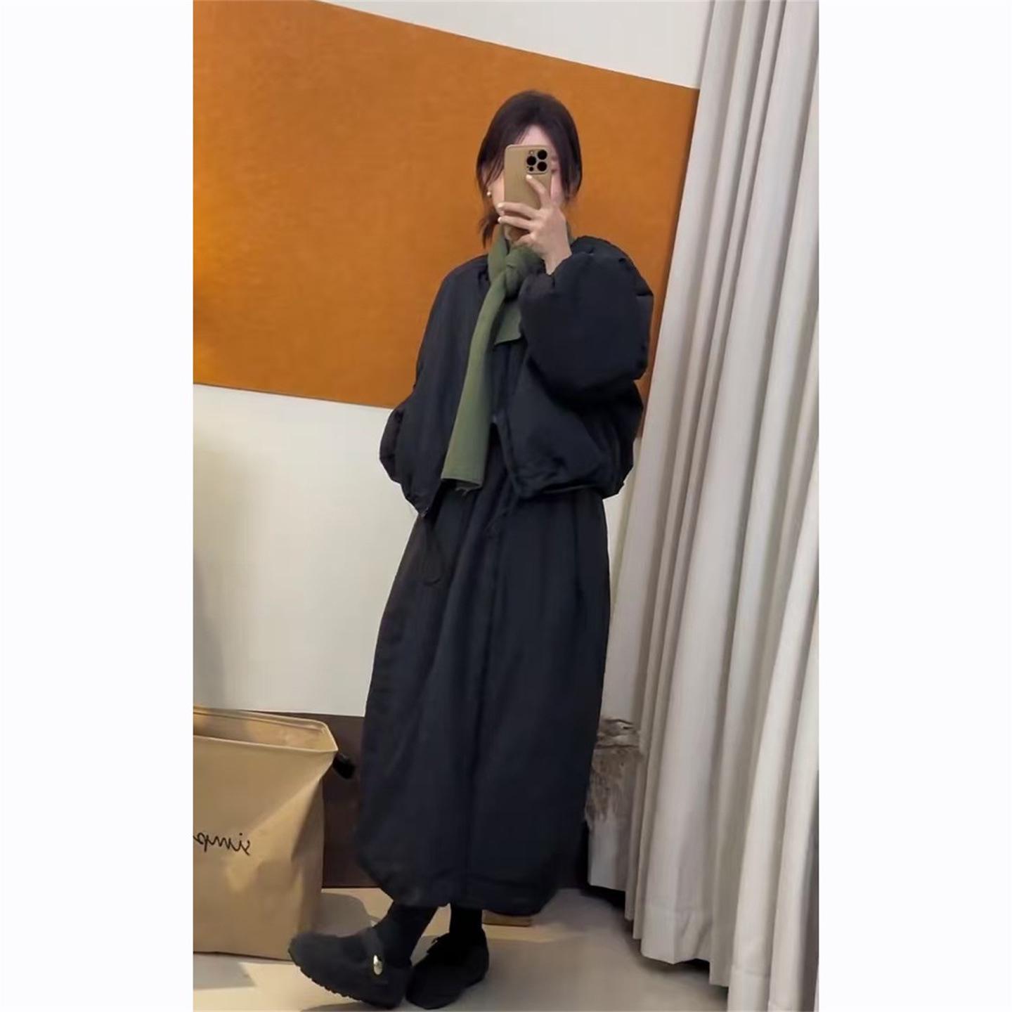 

Winter Chic Korean-Style Women s Warm Cotton Jacket & High-Waisted Skirt Set M (for 95-105 jin)