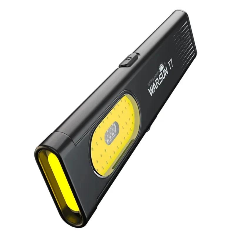 Keychain Flashlight USB-C  Rechargeable 800Lm Multifunctional Lighting Durable Mini Auto Repair Hat Clip Work Light LED