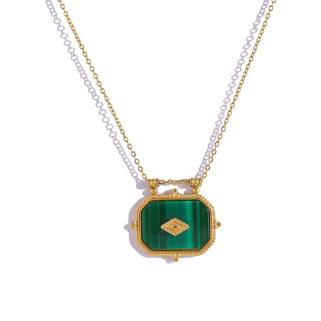 YACHAN Vintage Luxury Acrylic Charms Pendant Necklaces for Women Gold Plated Trendy Y2K Jewelry Waterproof